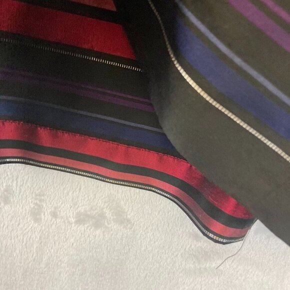 TALBOTS Silk Holiday Blouse Size 16WP 16P Petite Striped Sparkly Button Up Top - Picture 12 of 14